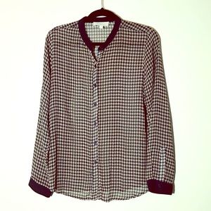 Sheer Long Sleeve Button-Up